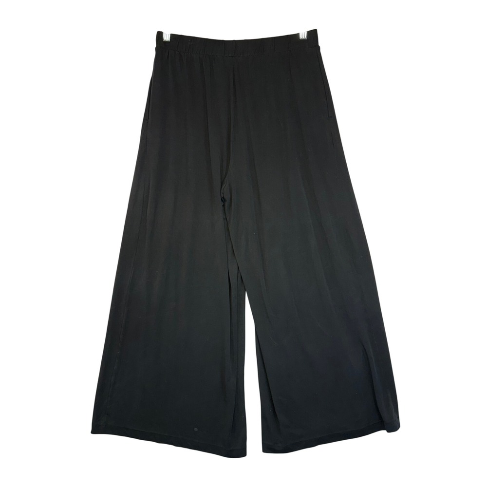 Calia Black Wide Leg Cropped‎ Pants Pleated Elastic Waist Lightweight Casual - Picture 8 of 12